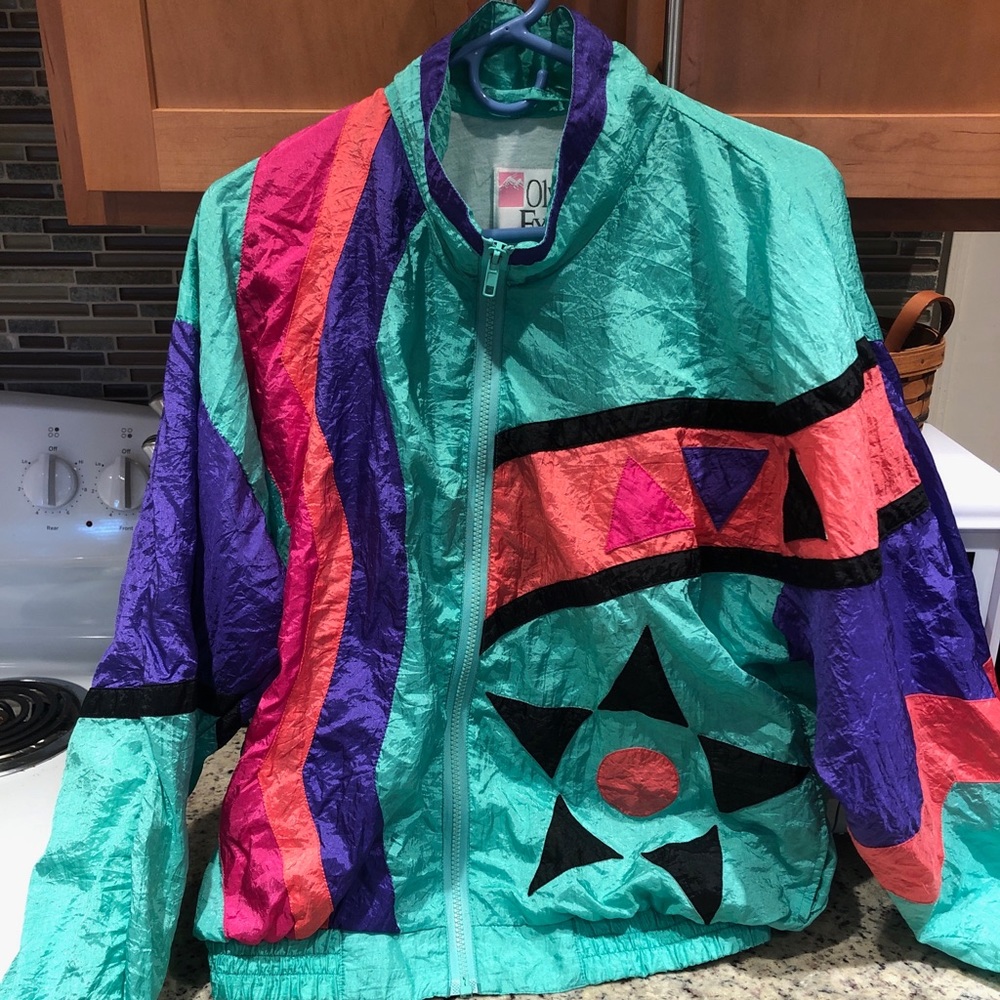 RARE 80s Vintage Windbreaker Bright Colorway